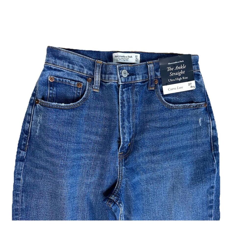 Abercrombie & Fitch Jeans Womens 27 X Short Ankle Straight Ultra High Rise NWT - Picture 2 of 7